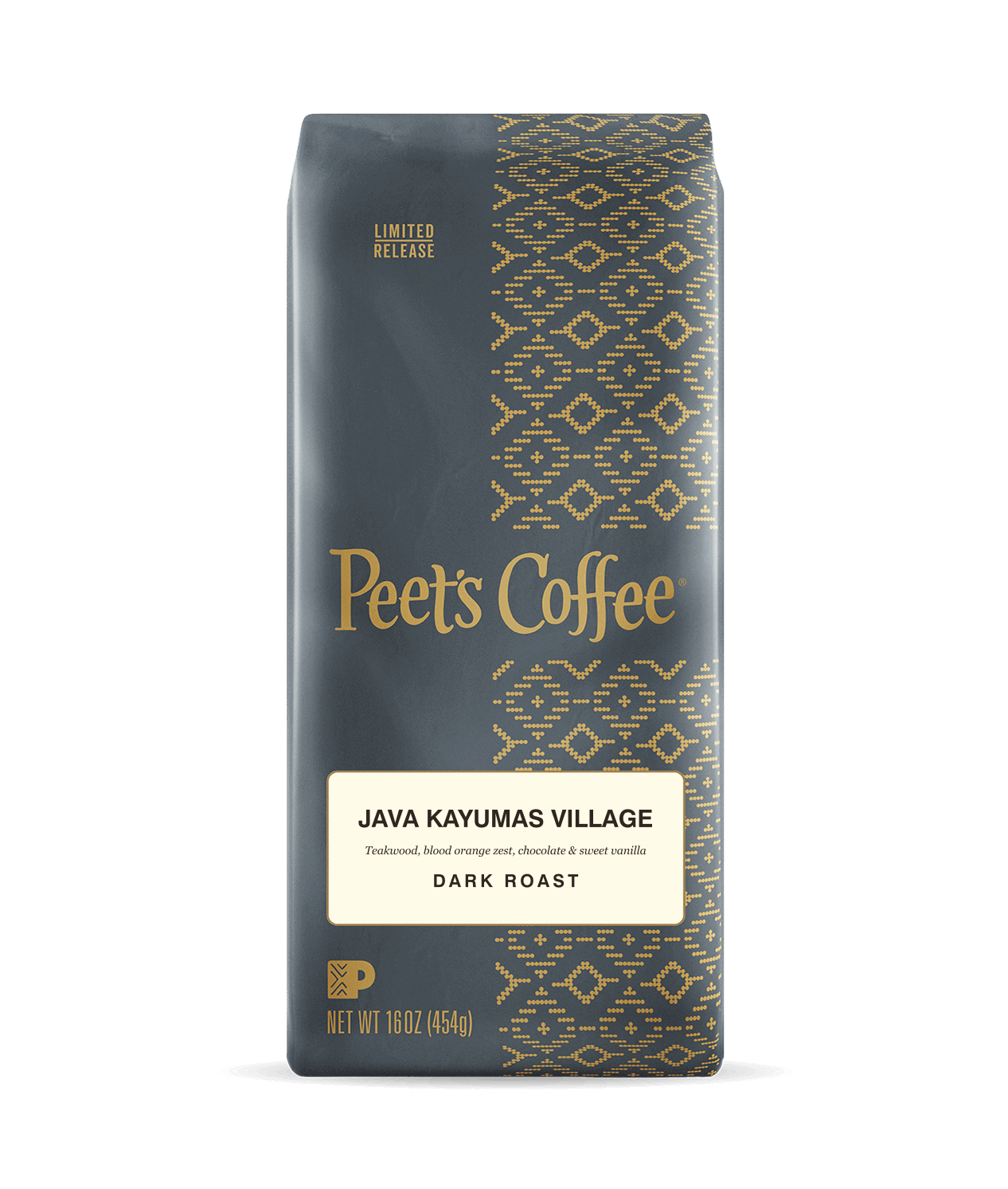Peet's Coffee Java Kayumas Village Limited Release coffee beans in a silver bag